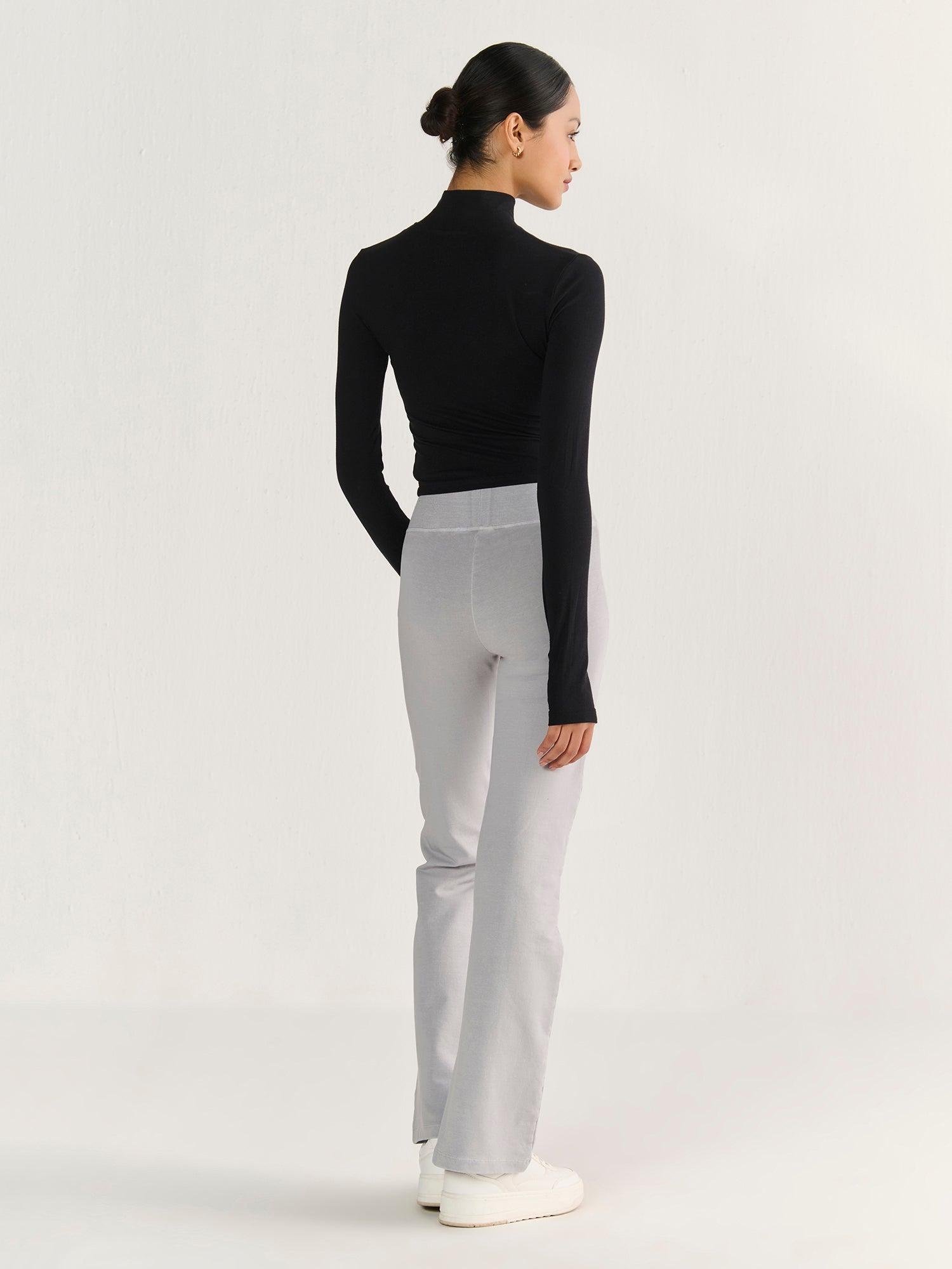 High Neck Long Sleeve Crop | Black - product media